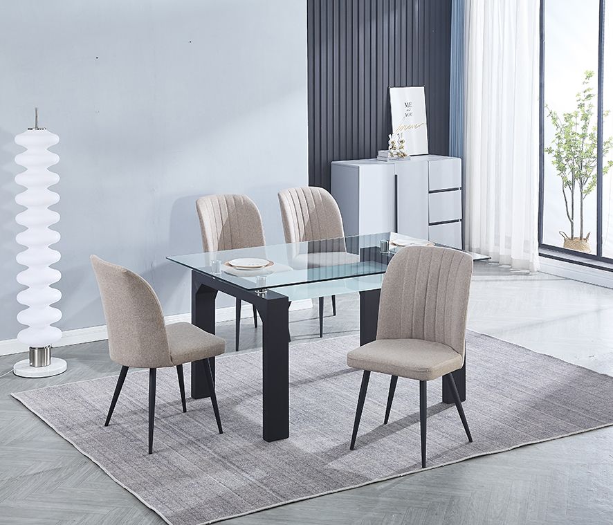 Conjunto Mesa Negra + 4 Sillas