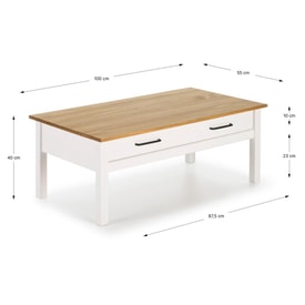 Mesa Centro Blanco/cera miniatura 3