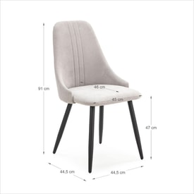 Silla Gris Claro Pata miniatura 4