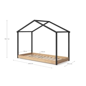 Cama Cabaña Montessori 90X200 Antracita/rob miniatura 3