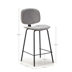 Taburete 65CM Gris Pata miniatura 3