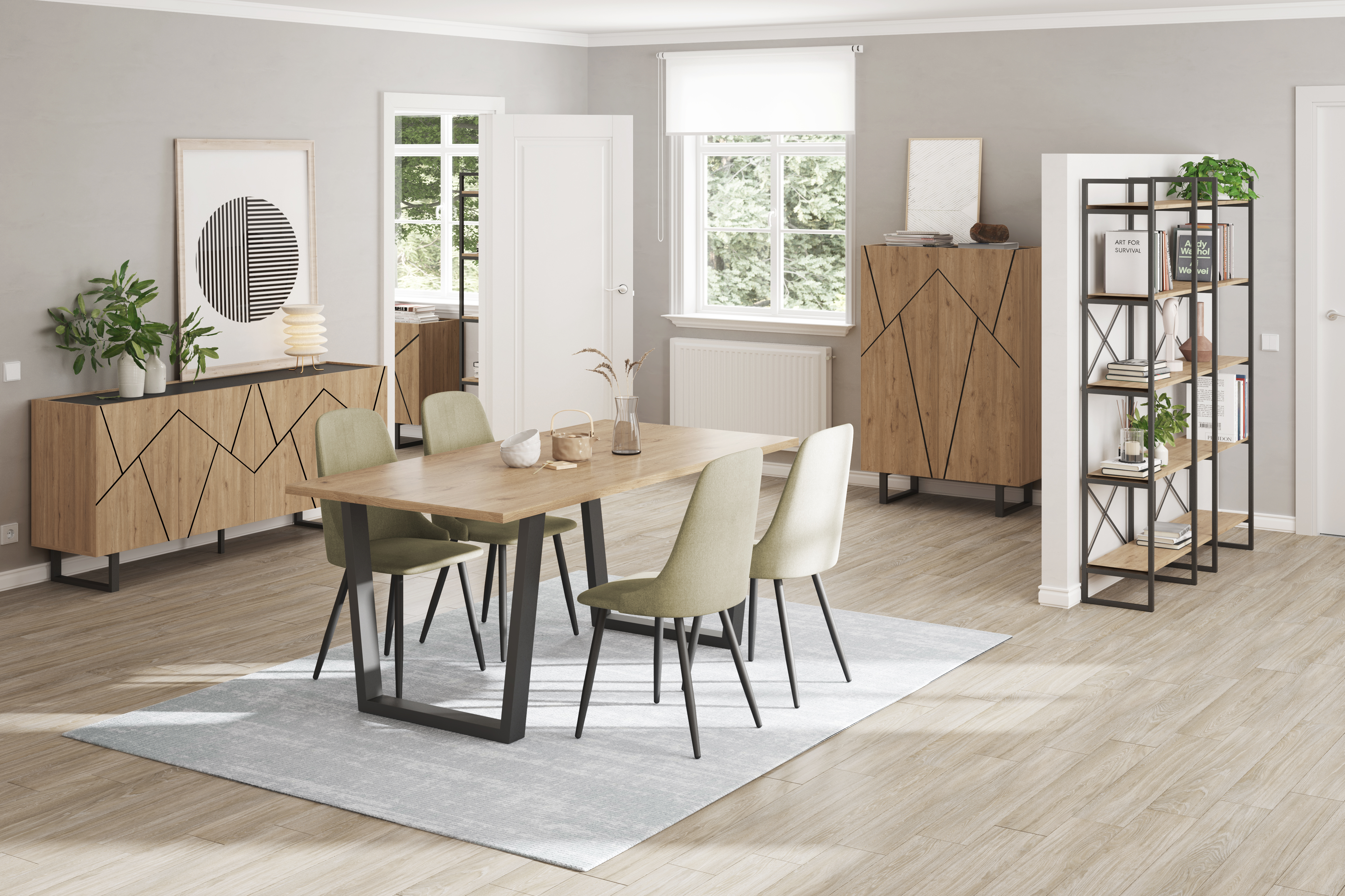 Estanteria Dusan 143.5cm Sepet/mental Negro 5 miniatura 2