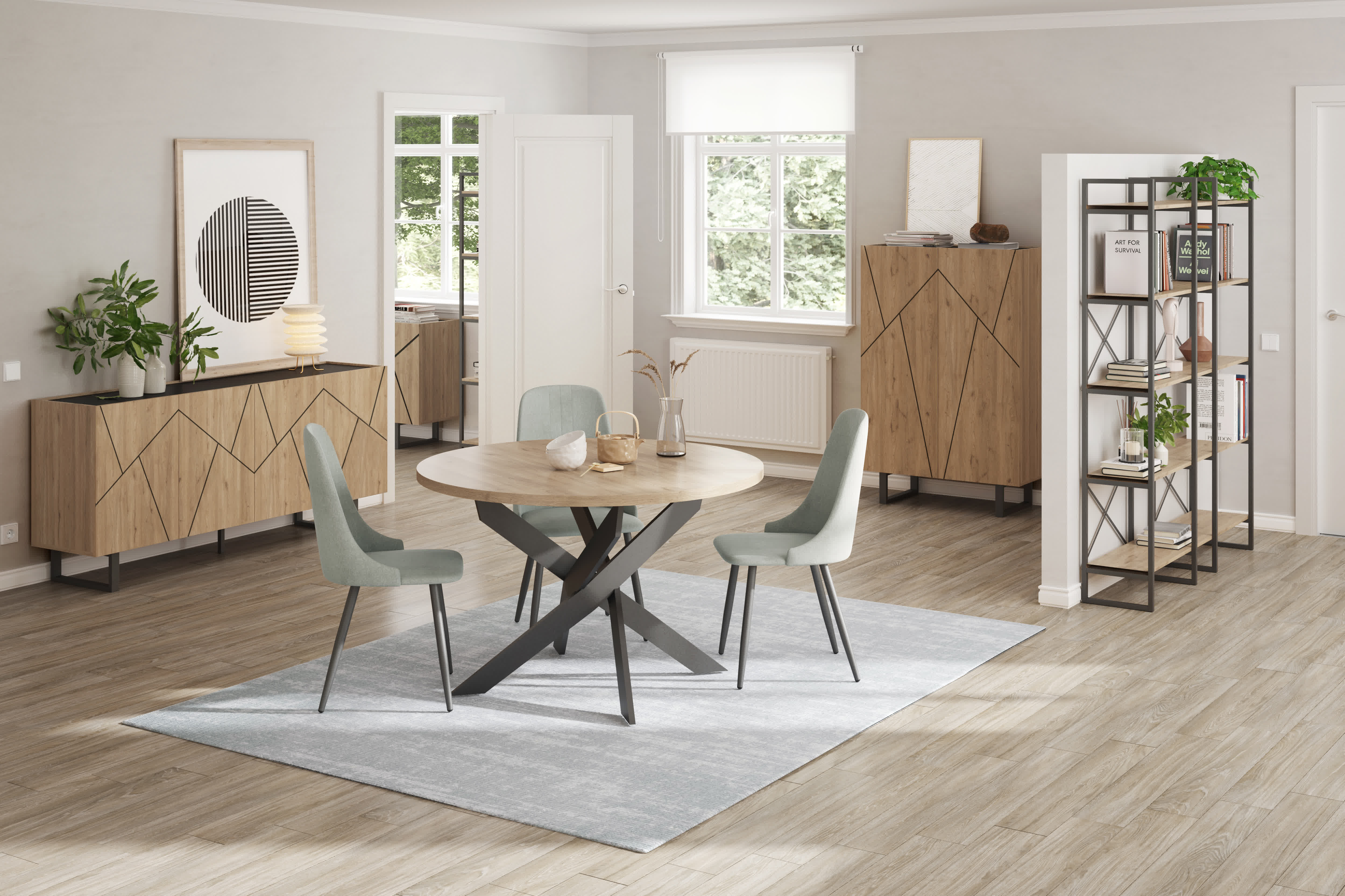 Estanteria Dusan 143.5cm Sepet/mental Negro 5 miniatura 5