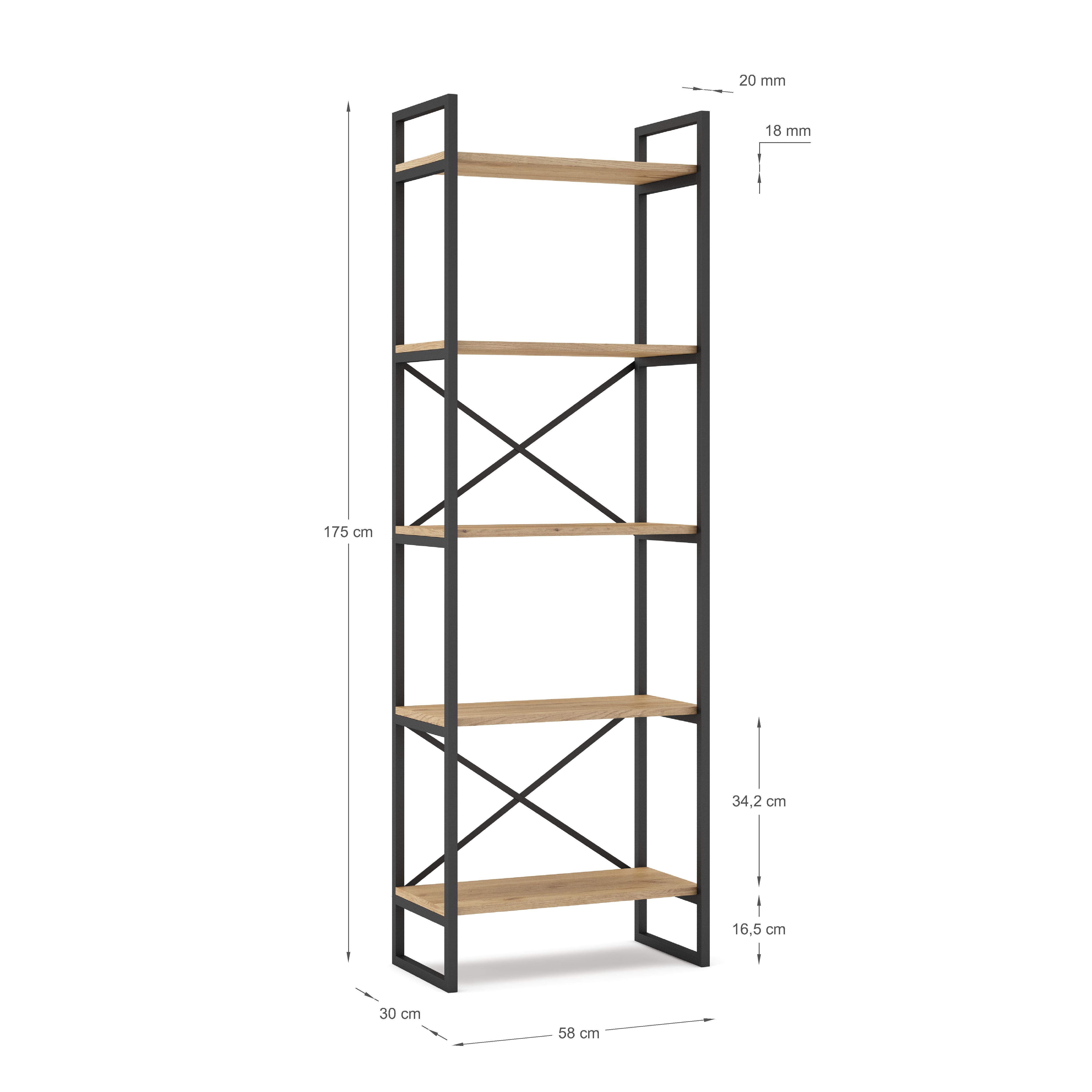 Estanteria Dusan 58CM Sepet/metal Negro 5 miniatura 7