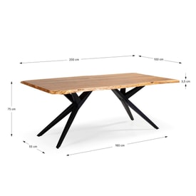Mesa Rectangular 200CM Acacia Patas miniatura 6
