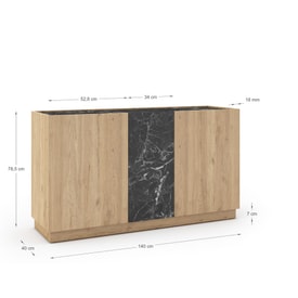 Aparador Dione 3P Sepet/marmol miniatura 3
