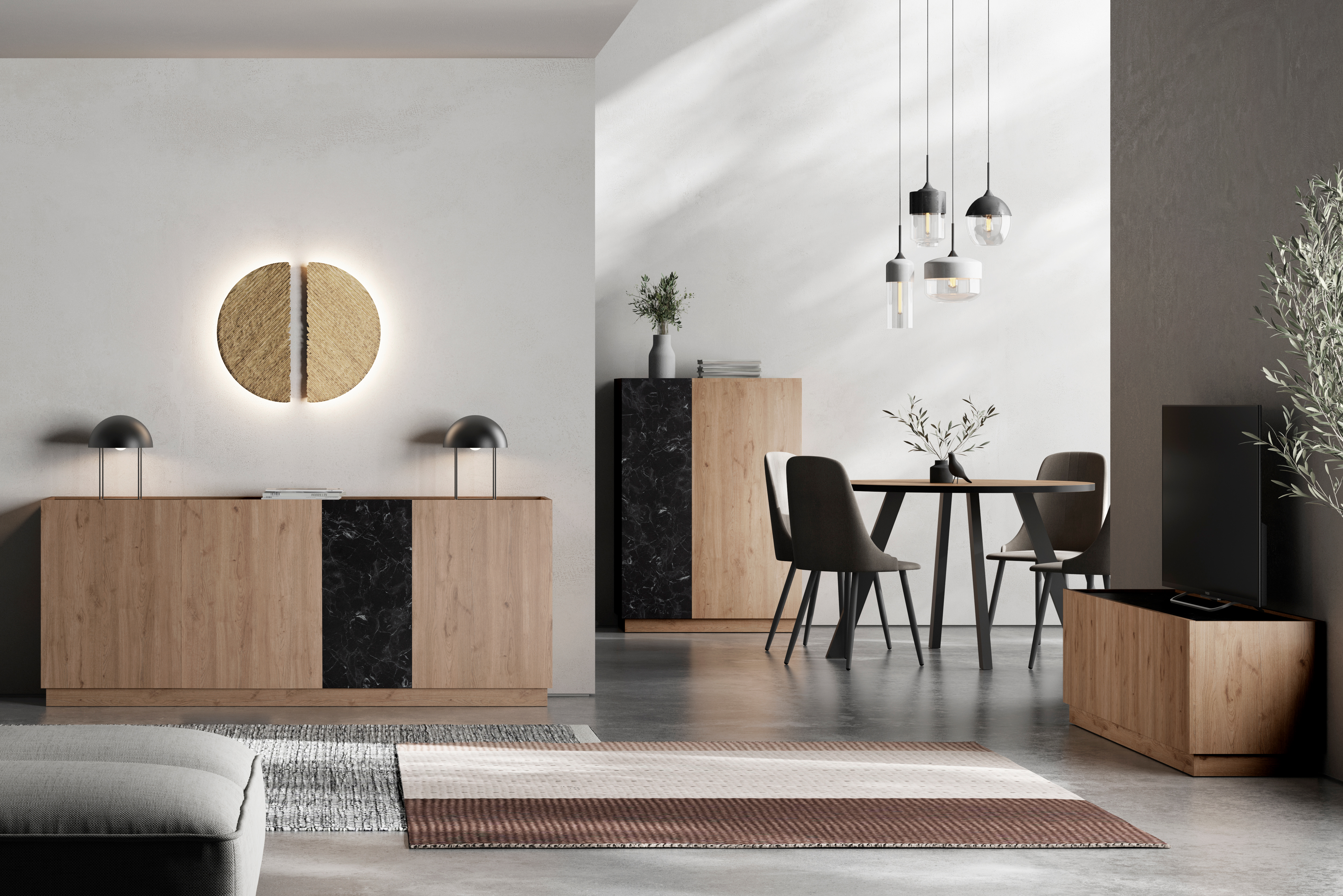 Auxiliar Alto Dione 2P Sepet/marmol miniatura 2