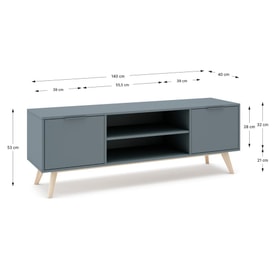 Mueble de TV Pisco 2P2H Verde miniatura 3