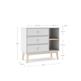 Cómoda Esteban 3C2H Blanco/cera miniatura 6