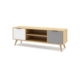 Mueble de TV Elfa 2P2H Roble/gris Claro/blanco miniatura 5