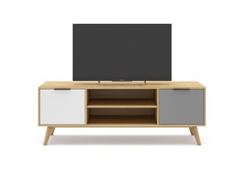 Mueble de TV Elfa 2P2H Roble/gris Claro/blanco miniatura 6