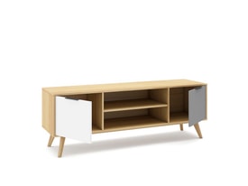 Mueble de TV Elfa 2P2H Roble/gris Claro/blanco miniatura 8