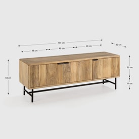 Mueble Tv Mango 3 Puertas Marrón miniatura 2
