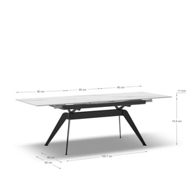 Mesa Rect. Ext. Lula Cerámica Blanca Pie miniatura 3