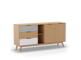 Aparador Elfa 2P2H3C Roble/gris Claro/blanco miniatura 10