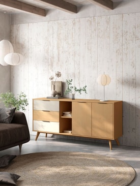 Aparador Elfa 2P2H3C Roble/gris Claro/blanco miniatura 2