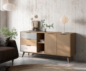 Aparador Elfa 2P2H3C Roble/gris Claro/blanco miniatura 3