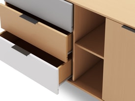 Aparador Elfa 2P2H3C Roble/gris Claro/blanco miniatura 5