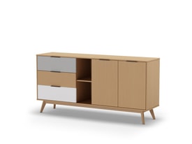 Aparador Elfa 2P2H3C Roble/gris Claro/blanco miniatura 6