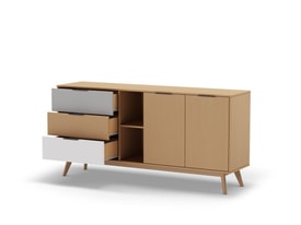 Aparador Elfa 2P2H3C Roble/gris Claro/blanco miniatura 9