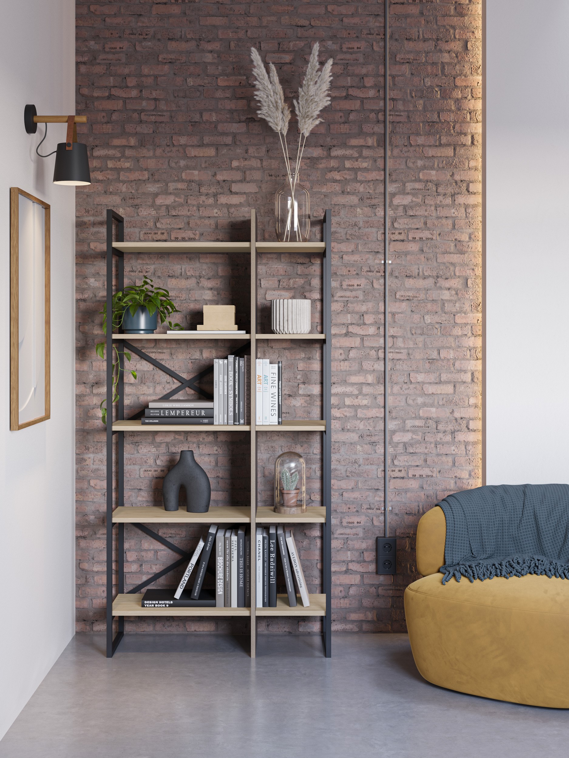 Estanteria Ara 87.5cm Roble/negro miniatura 2