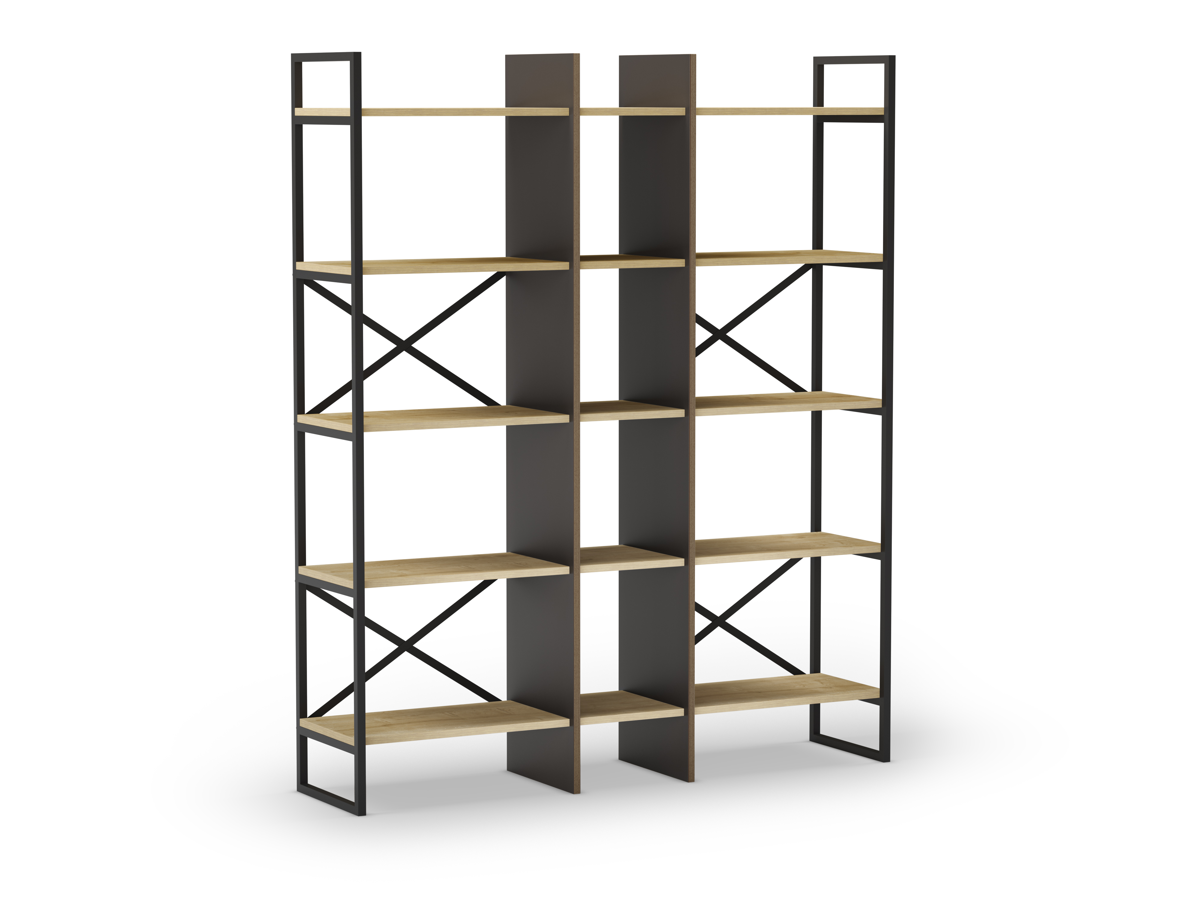 Estanteria Ara 143.5cm Roble/negro