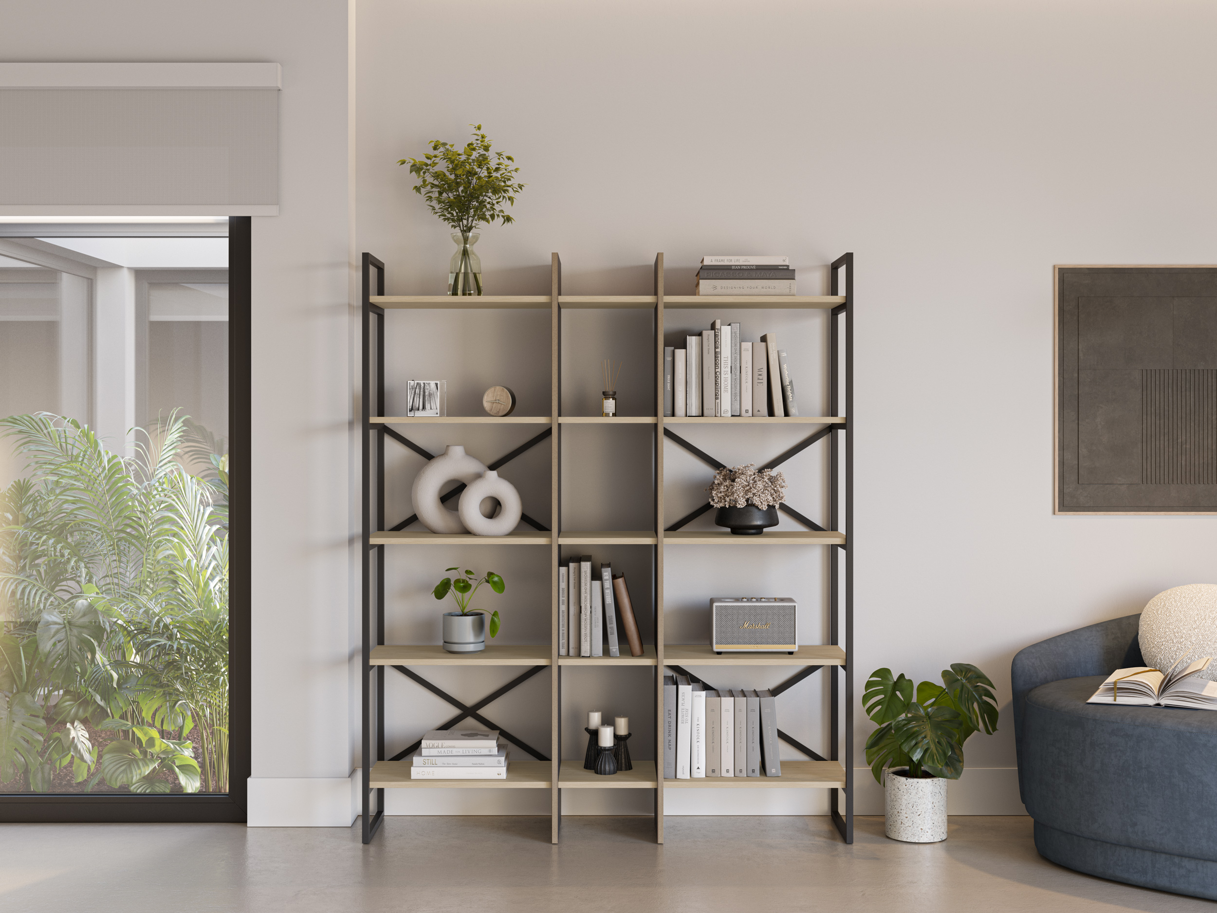 Estanteria Ara 143.5cm Roble/negro miniatura 2