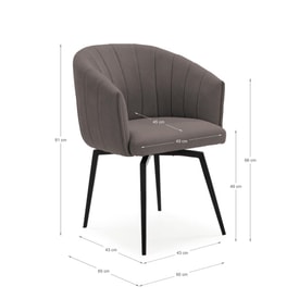 Sillón Giratorio Gris miniatura 6