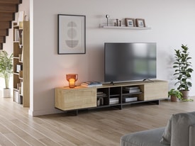 Mueble Tv 230 Cm Color Roble/negro miniatura 3