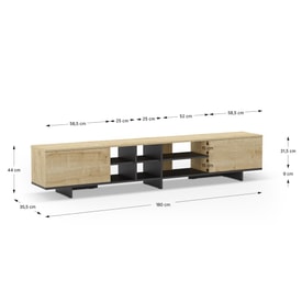 Mueble Tv 230 Cm Color Roble/negro miniatura 4