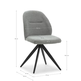 Silla Giratoria Gris miniatura 2