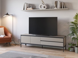 Mueble Tv 180 Cm Color Crema/negro miniatura 3