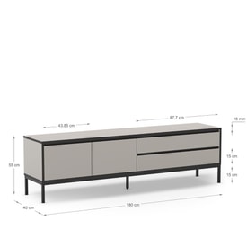 Mueble Tv 180 Cm Color Crema/negro miniatura 4