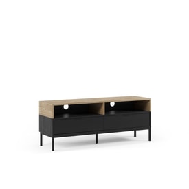 Mueble de TV Marion 2C2H 140CM Roble-k/negro Pata Met miniatura 1