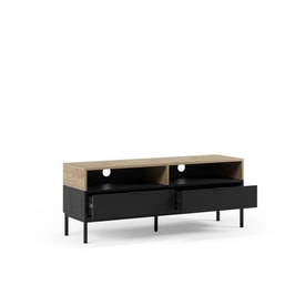 Mueble de TV Marion 2C2H 140CM Roble-k/negro Pata Met miniatura 2