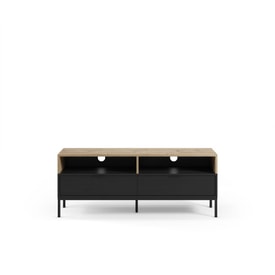 Mueble de TV Marion 2C2H 140CM Roble-k/negro Pata Met miniatura 7