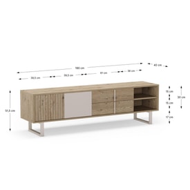 Mueble de TV Millay Roble-k/gris miniatura 6