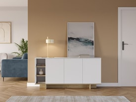 Aparador Cequoia 3P3H Blanco/roble miniatura 3