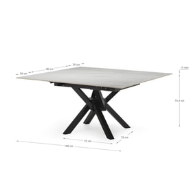 Mesa Cuadrada Extensible Patas Metal miniatura 9