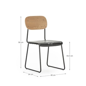 Silla Aira Negro/natural/pata miniatura 3