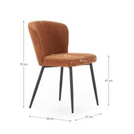 Silla Megan Teja Color Marrón miniatura 5