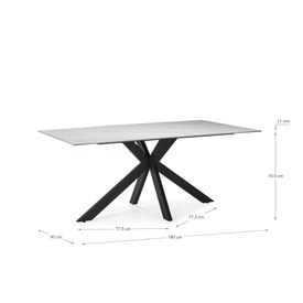 Mesa Rectangular Bimba Cerámica Blanca Pie miniatura 3