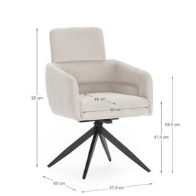 Sillón Giratorio Gris miniatura 3