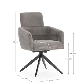 Sillón Giratorio Gris miniatura 3