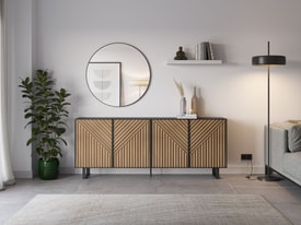 Mueble Tv Alana Patas Metal Color Negro/roble miniatura 5