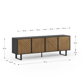 Mueble Tv Alana Patas Metal Color Negro/roble miniatura 6