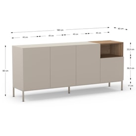 Aparador Cailin 4P1H 180cm miniatura 4