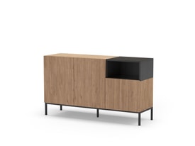 Aparador Cailin 3P1H 140cm Sepet/Negro Pata Metal miniatura 3