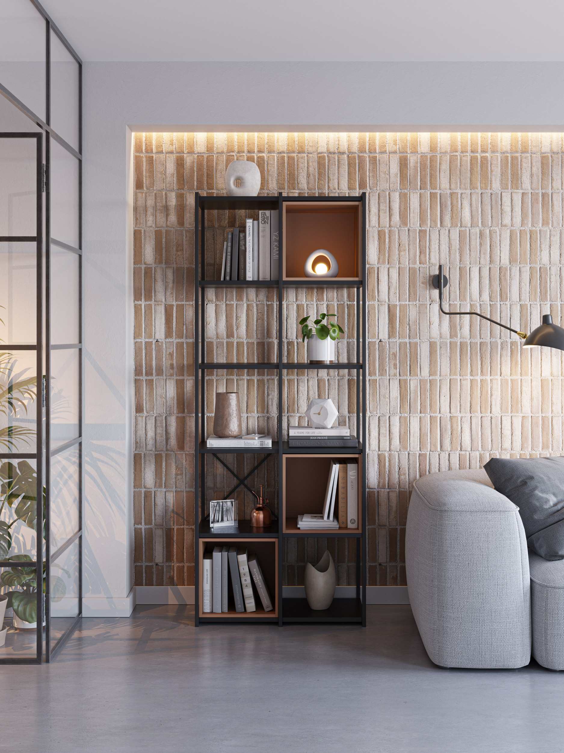 Estanteria Anya 70CM Negro Cubo miniatura 2