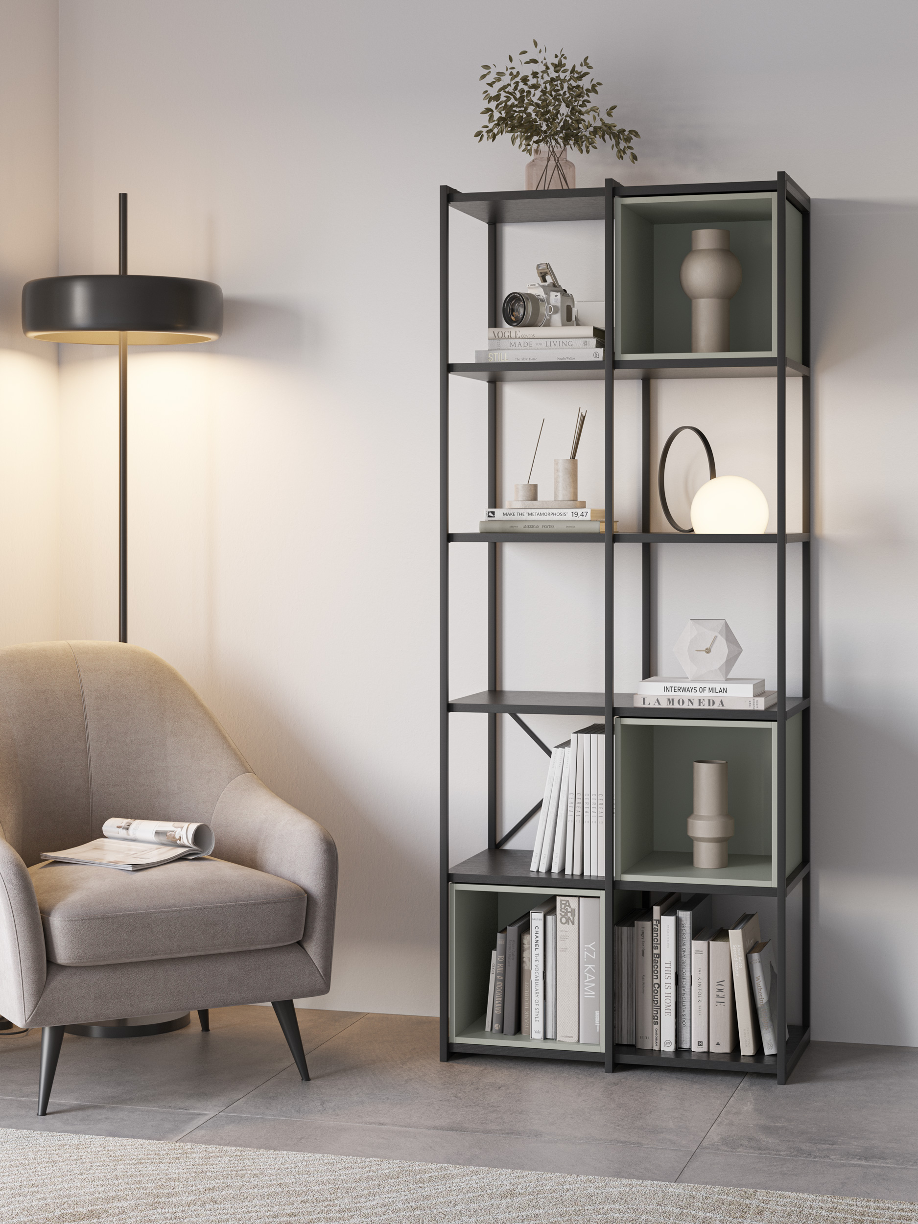 Estanteria Anya 70CM Negro Cubo miniatura 2